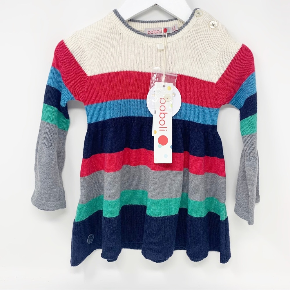 Boboli Baby Girl Stripe Sweater Dress